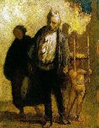 Honore Daumier Wandering Saltimbanques oil painting